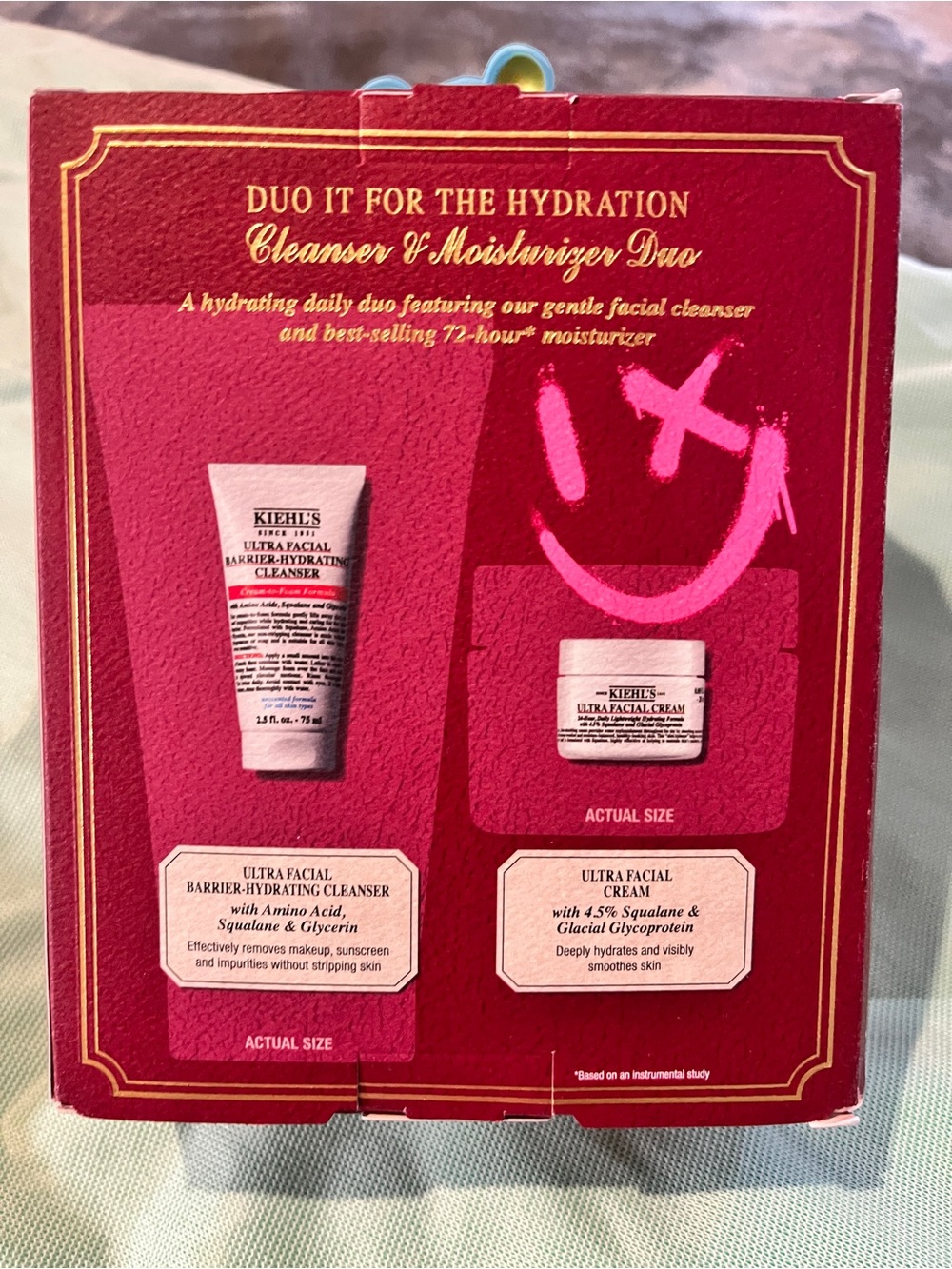Kiehl's Hydration Duo Gift Set - Red Packaging with Pink Accent